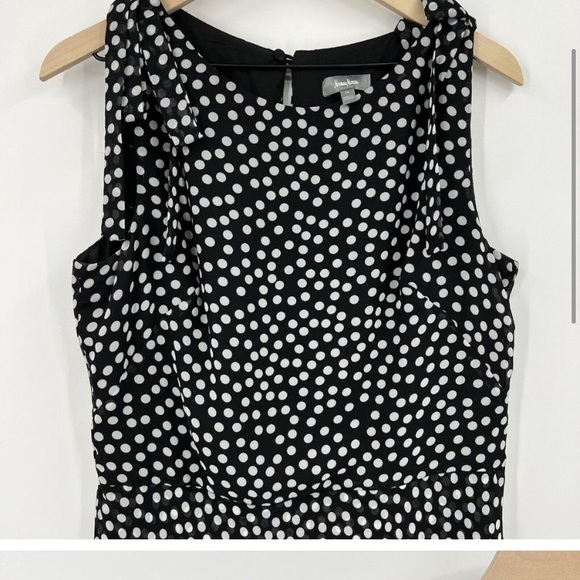 Neiman Marcus Black White Bow Detail Polka Dot Asymmetrical Hem Party Dress 14 - Picture 7 of 9